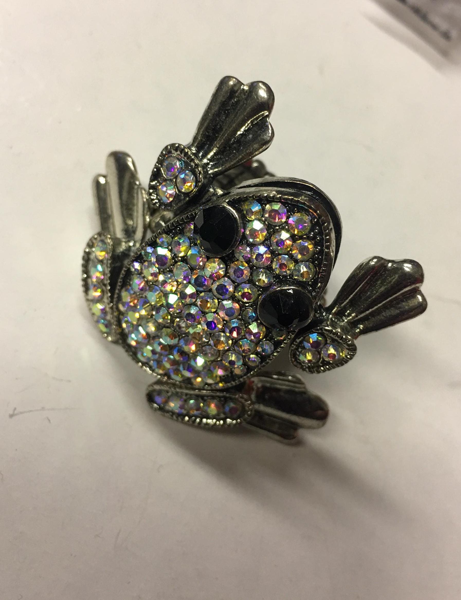 ヴィンテージラインストーンフロッグリング、調節可能なコスチューム