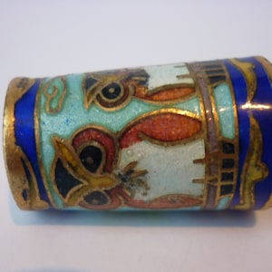 Vintage Owl Thimble, Vintage bird thimble, cloisonne owl thimble, bird head thimble, Owl thimble, Cloisonne thimble, beautiful piece
