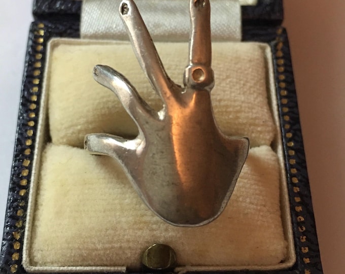 Vintage Silver Hand Ring, Silver Hand Ring, Hand Ring, Hand Jewellery, Hand design ring, divine piece.