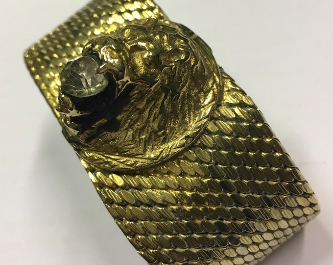 Panther Bracelet, Vintage Panther Bracelet, Gold Panther Bracelet Panther Jewellery, Panther Rhinestone Jewellery, Animal Bracelet.