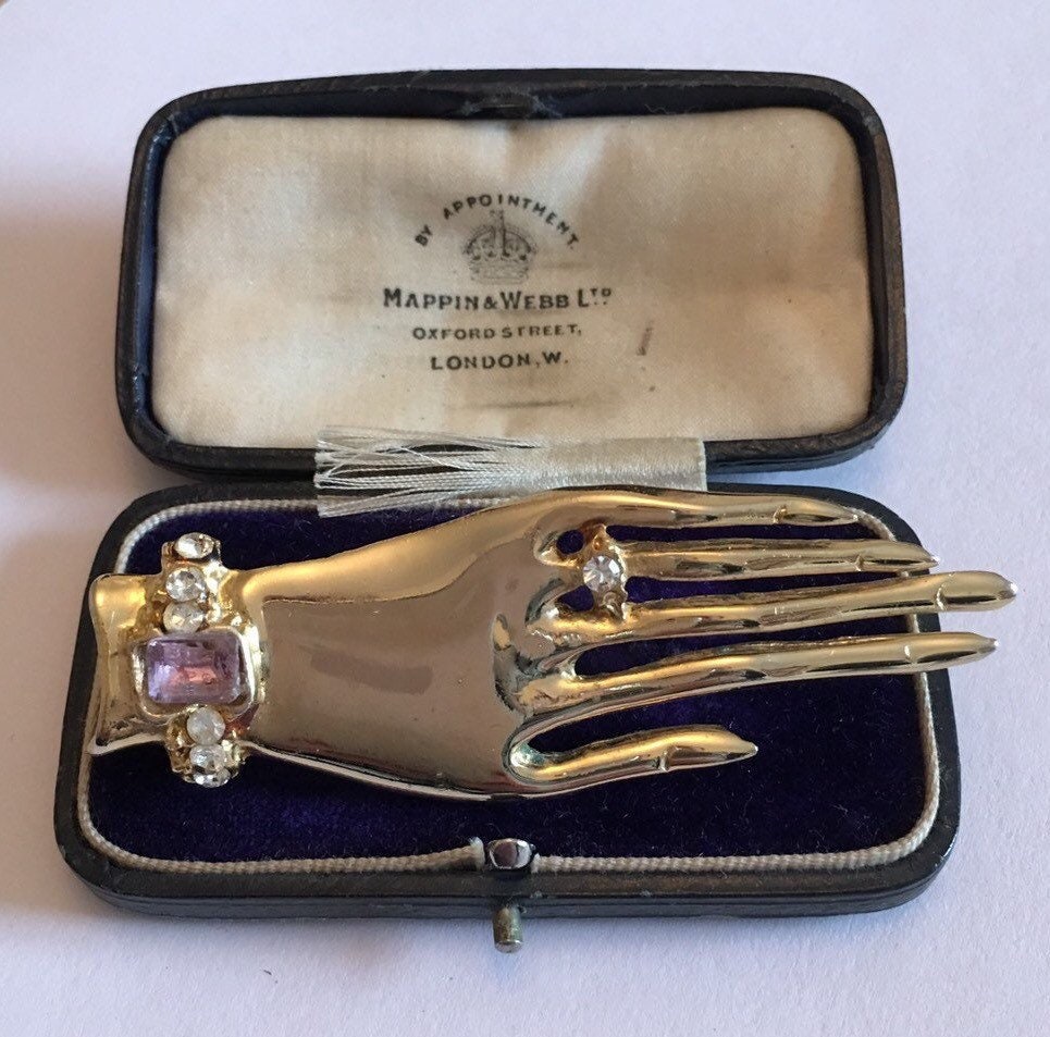 Vintage Hand Brooch, Hand brooch, Gold Hand Brooch, Hand Jewellery