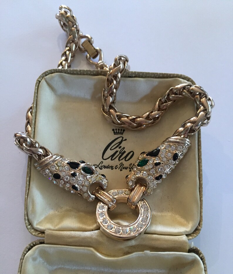 gold panther necklace Gold Panther Necklace divine piece. Panther Necklace Vintage Panther Necklace Panther Jewellery