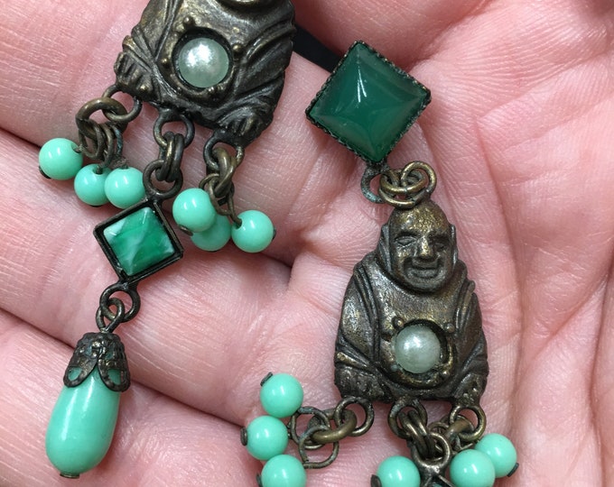 Vintage Buddha Earrings, Buddha Jewellery, Vintage Jewellery, Designer Earrings, Deluxe Earrings wonderful rare design.