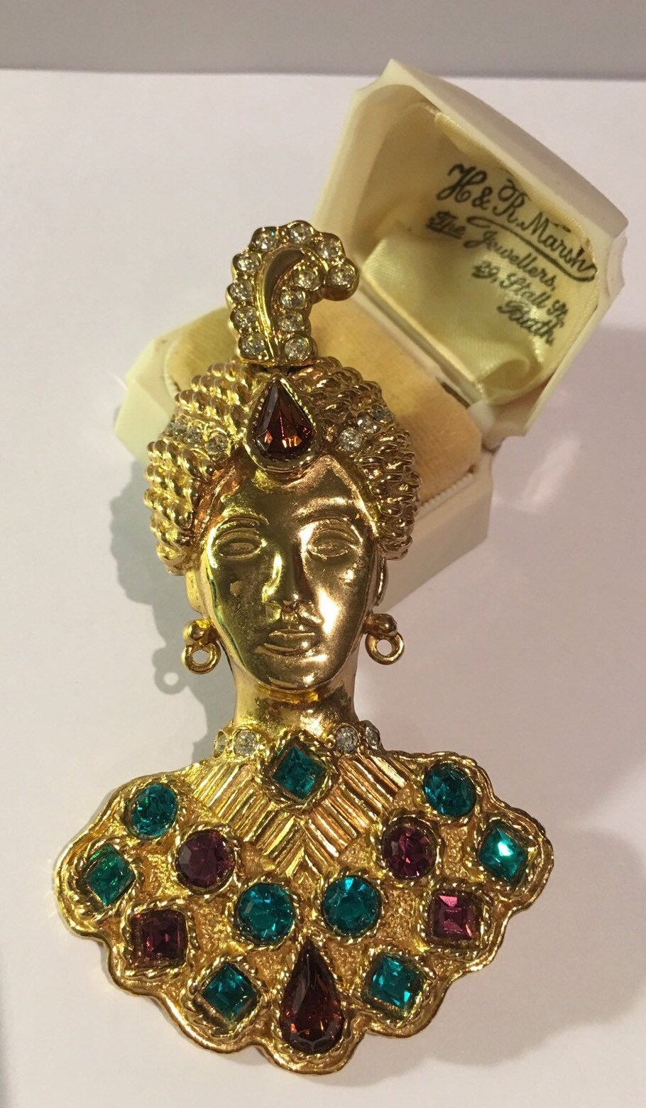 Vintage Face Brooch, Face Brooch, Vintage Gold face Brooch, Butler and