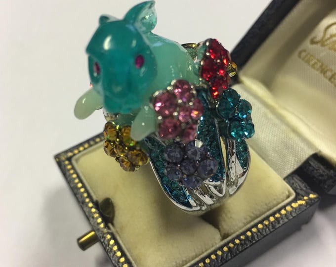 Vintage Rabbit Ring, Butler and Wilson Rabbit Ring, Bunny Ring, Rabbit Animal Ring, Rabbit Jewellery, divine ring