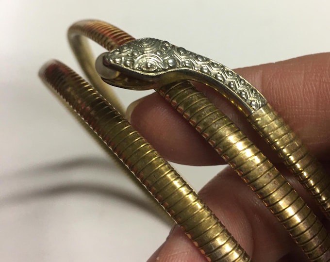 Vintage Snake Necklace, 1950's Rolled Gold Snake Necklace, Snake Necklace, Snake Choker, Snake Jewellery, exquisite very rare design piece.