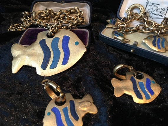Vintage Fish Jewellery Set, Agatha Paris Set, Vin… - image 3