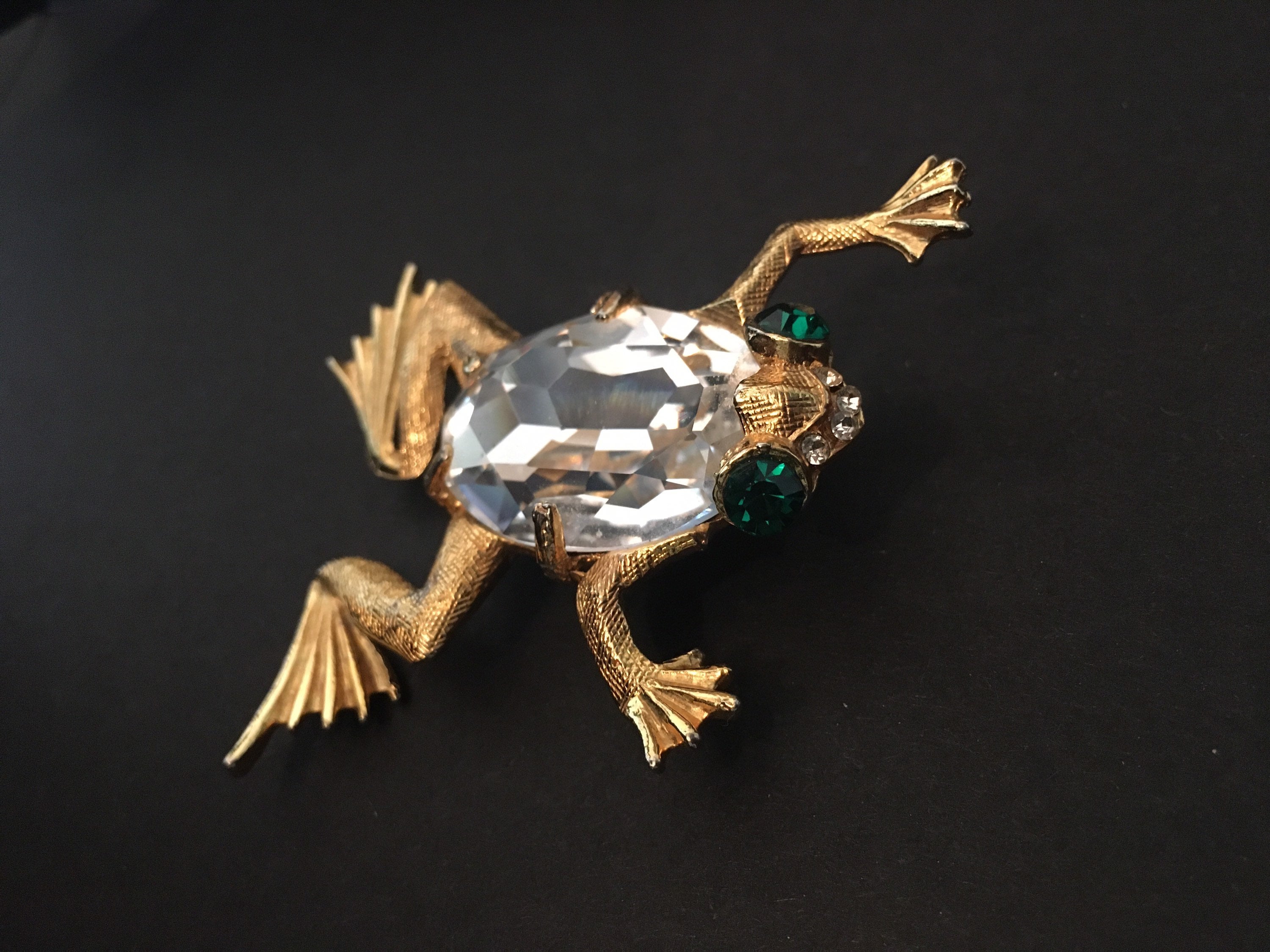 Vintage Frog Brooch Gold Frog Brooch Frog Jewellery Frog Etsy