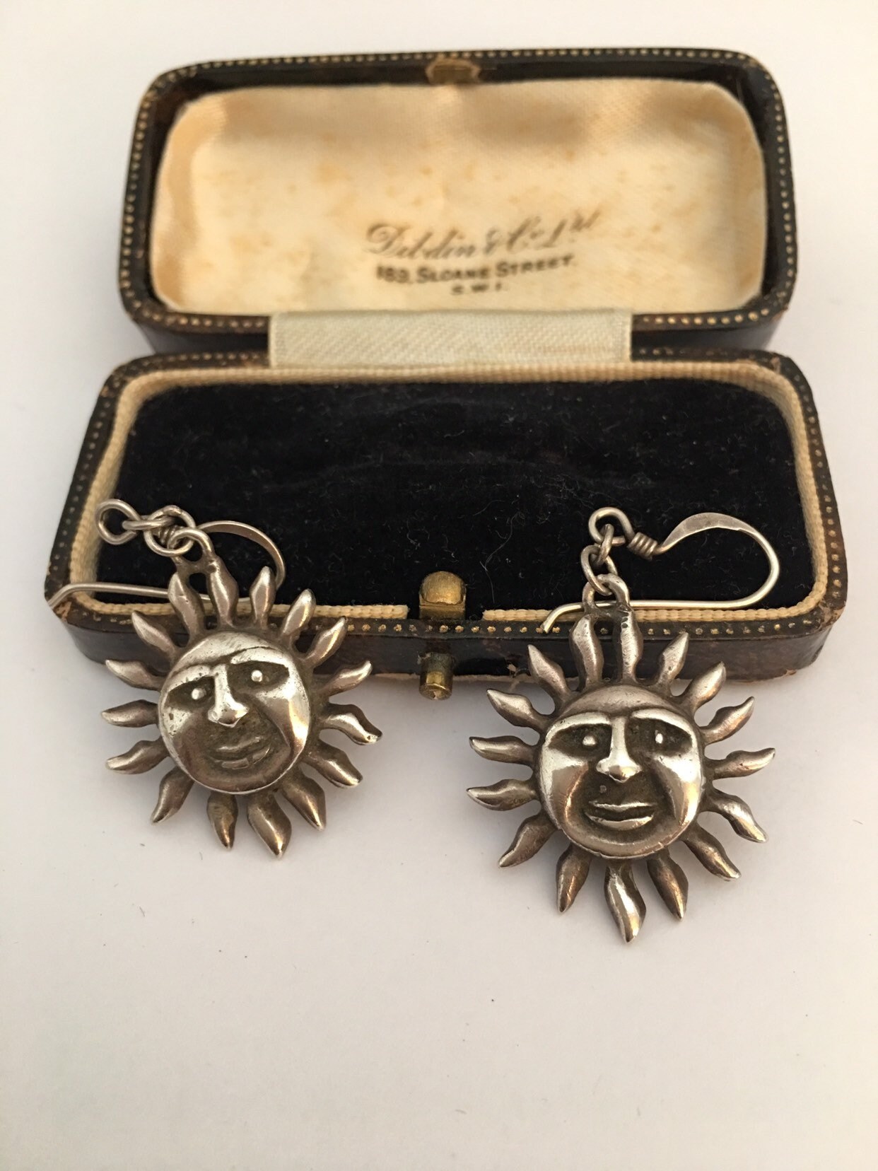 Vintage Sun Earrings, Silver Sun Earrings, Sun Jewellery, Sterling