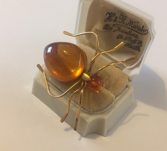 Vintage Spider Brooch, Spider Brooch, Spider, Gold