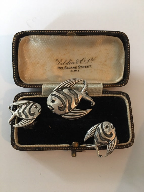 Vintage Fish Set, Fish Earrings, Fish Brooch, Vin… - image 9