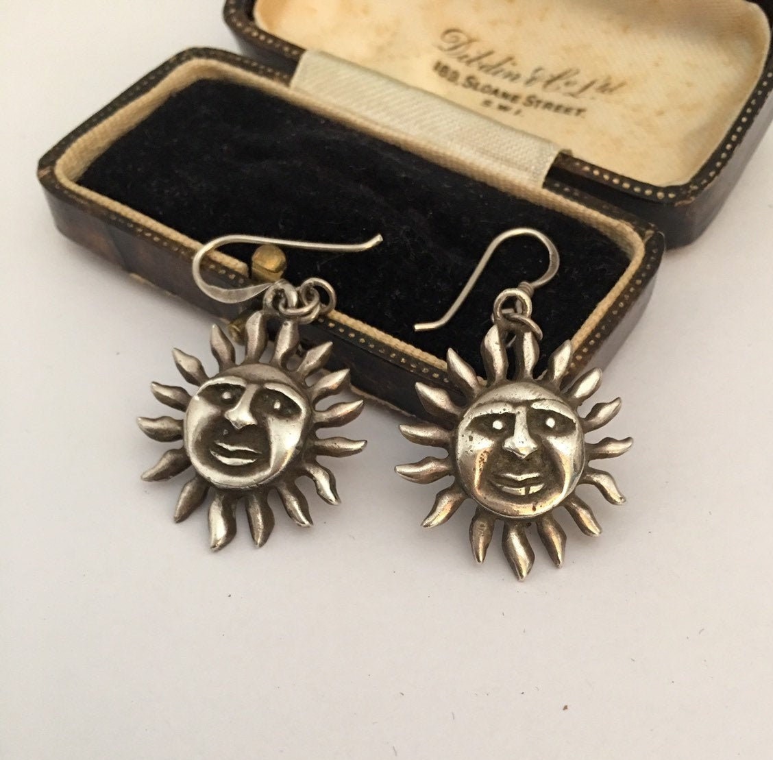 Vintage Sun Earrings, Silver Sun Earrings, Sun Jewellery, Sterling