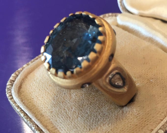 Vintage Topaz Diamond Ring, divine statement piece.