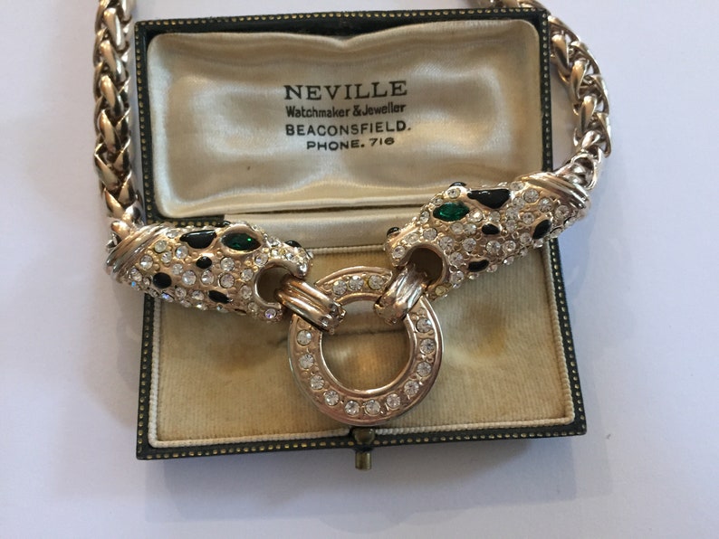 gold panther necklace Gold Panther Necklace divine piece. Panther Necklace Vintage Panther Necklace Panther Jewellery