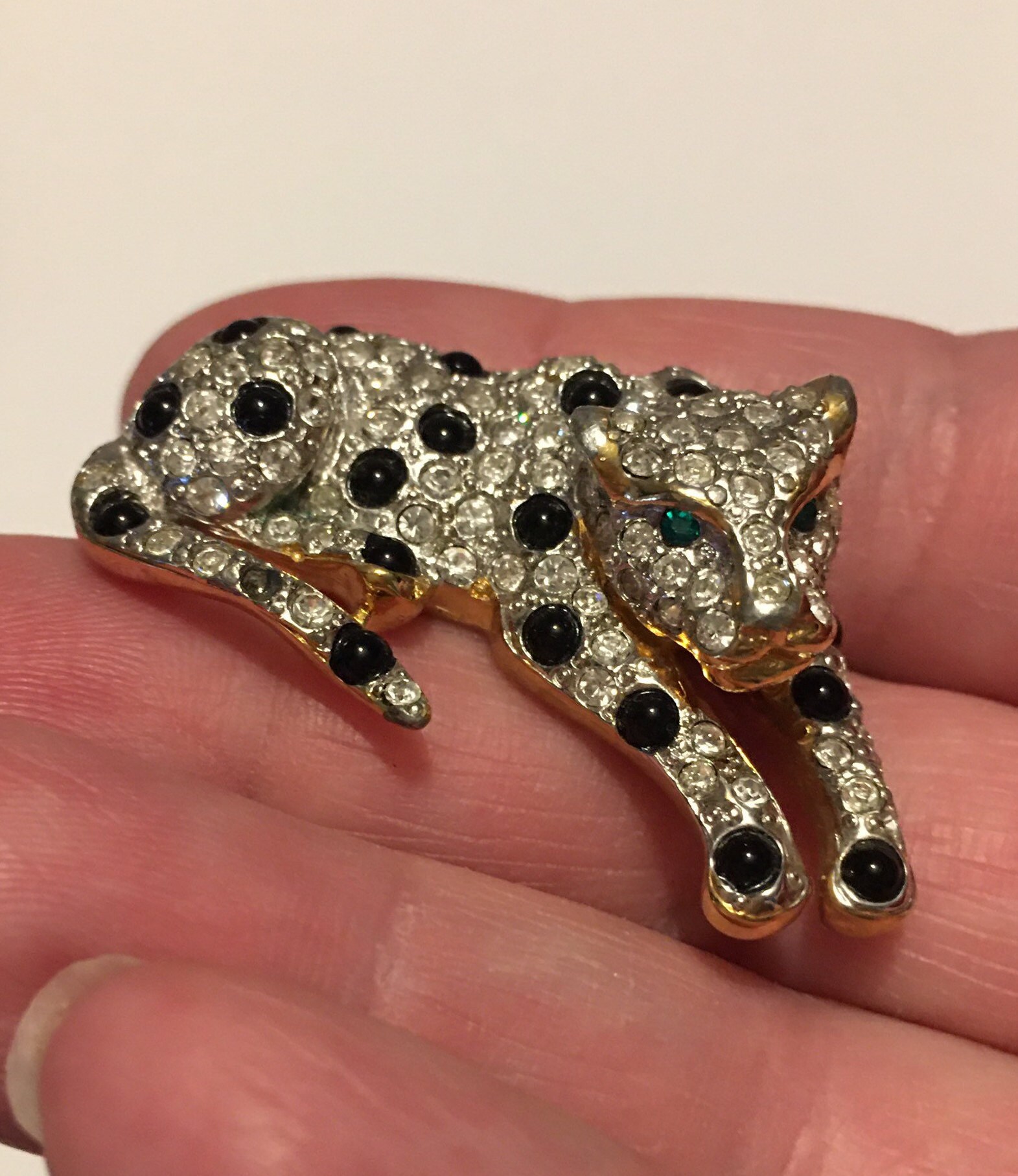 Vintage Panther Brooch, Panther Brooch, Silver Panther Brooch, Panther