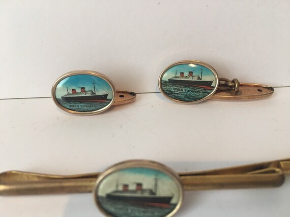 Vintage Ship Set, Vintage Ship Cuflfinks, Vintage… - image 9