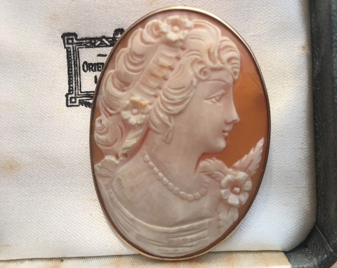 Vintage Cameo Brooch, 9 Ct Gold Cameo brooch, divine