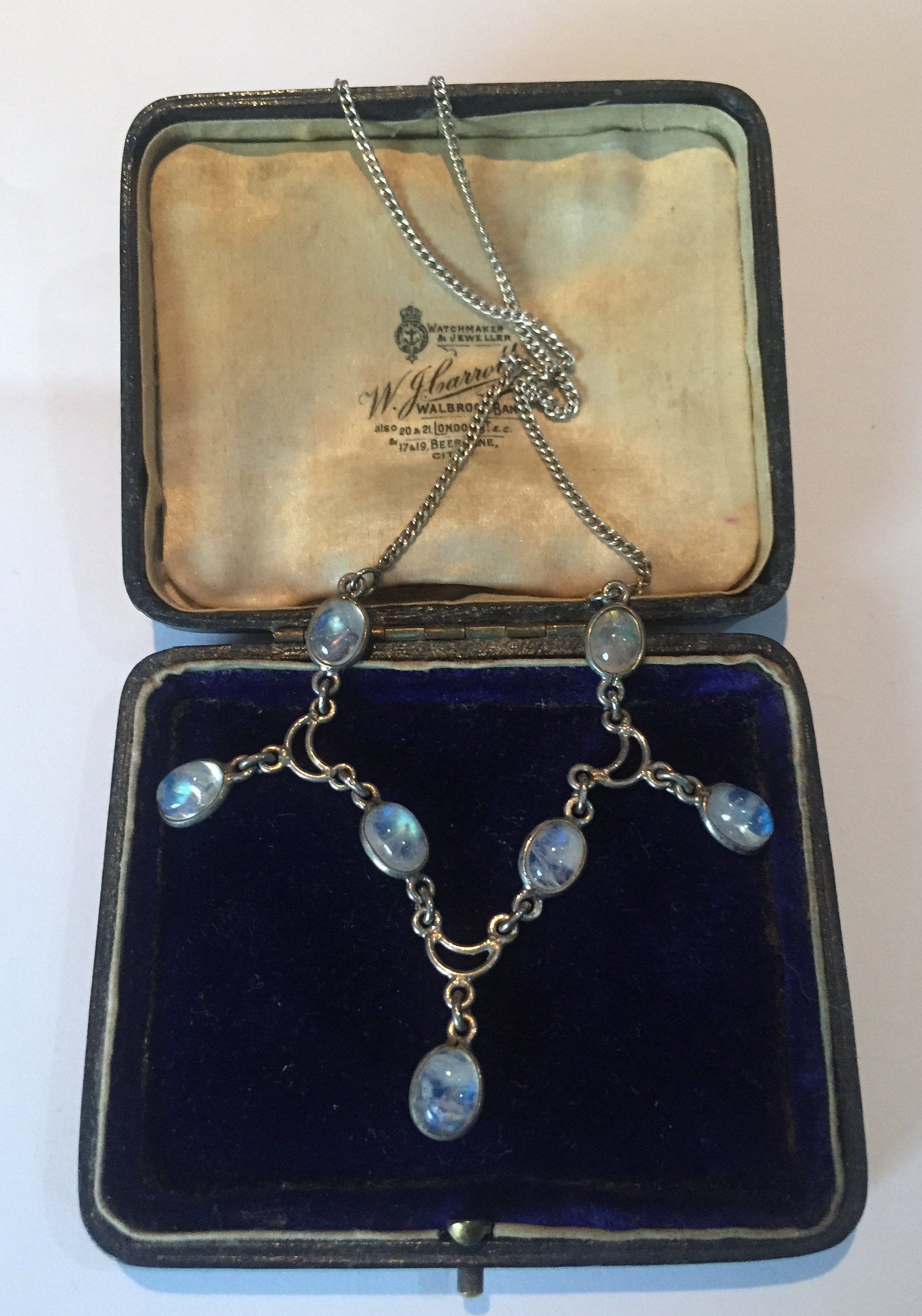 RARE Antique Sterling Moonstone Necklace | eBay