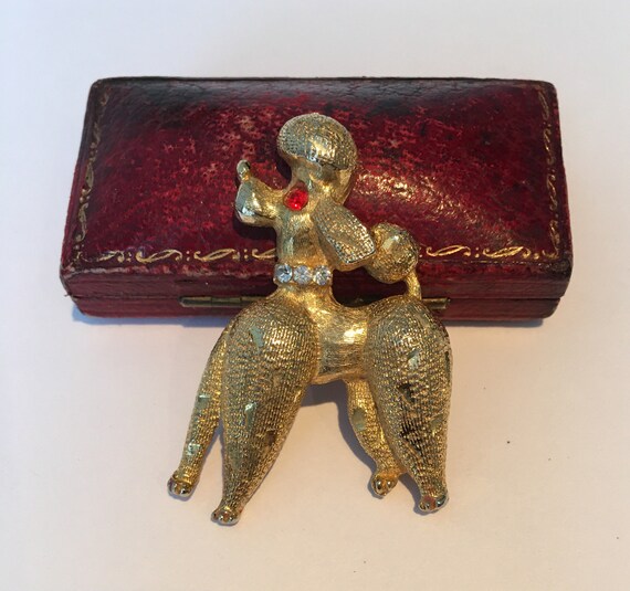 Vintage Poodle Brooch, Poodle Brooch, Poodle Pin,
