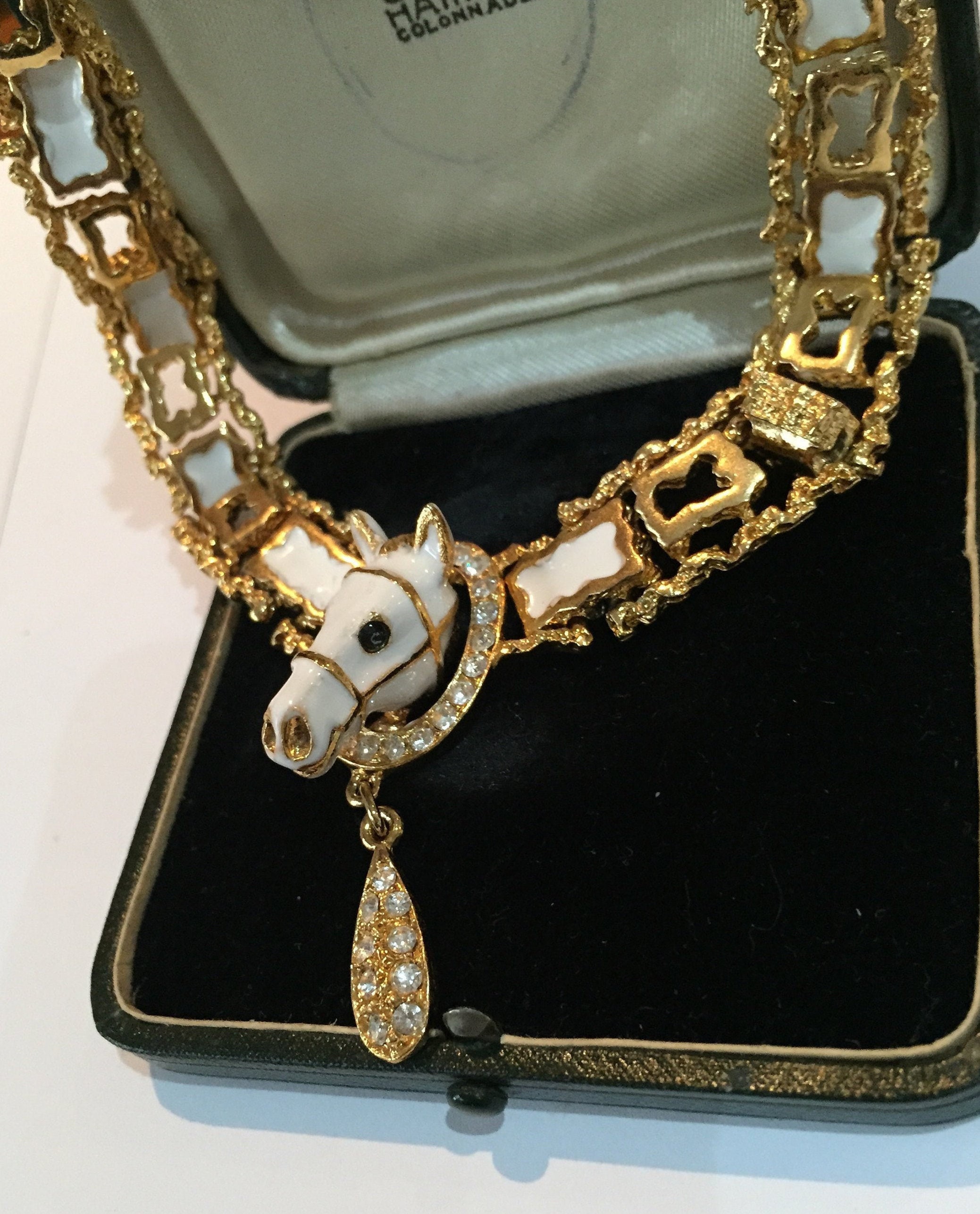 Vintage Horse Necklace, Vintage set, Horse Jewellery Set, Horse design