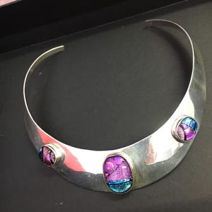 Vintage sterling silver Choker, Sterling silver necklace, Mexican Rare Necklace, Mexican Designer Jewellery, interesting rare design piece.