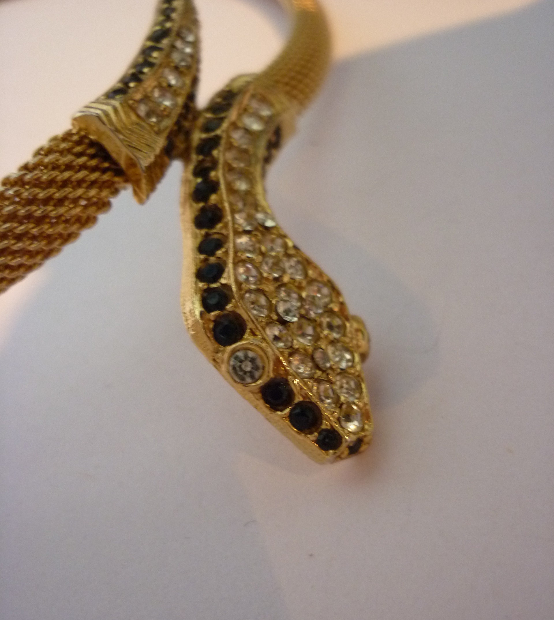 Vintage Snake Necklace, Snake Necklace, Gold Snake Necklace, Snake