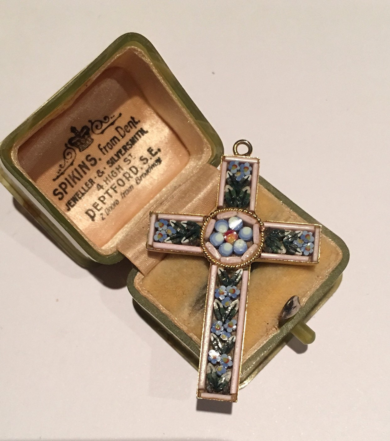 Vintage Micro Mosaic Cross, Micro mosaic jewellery, Vintage Cross