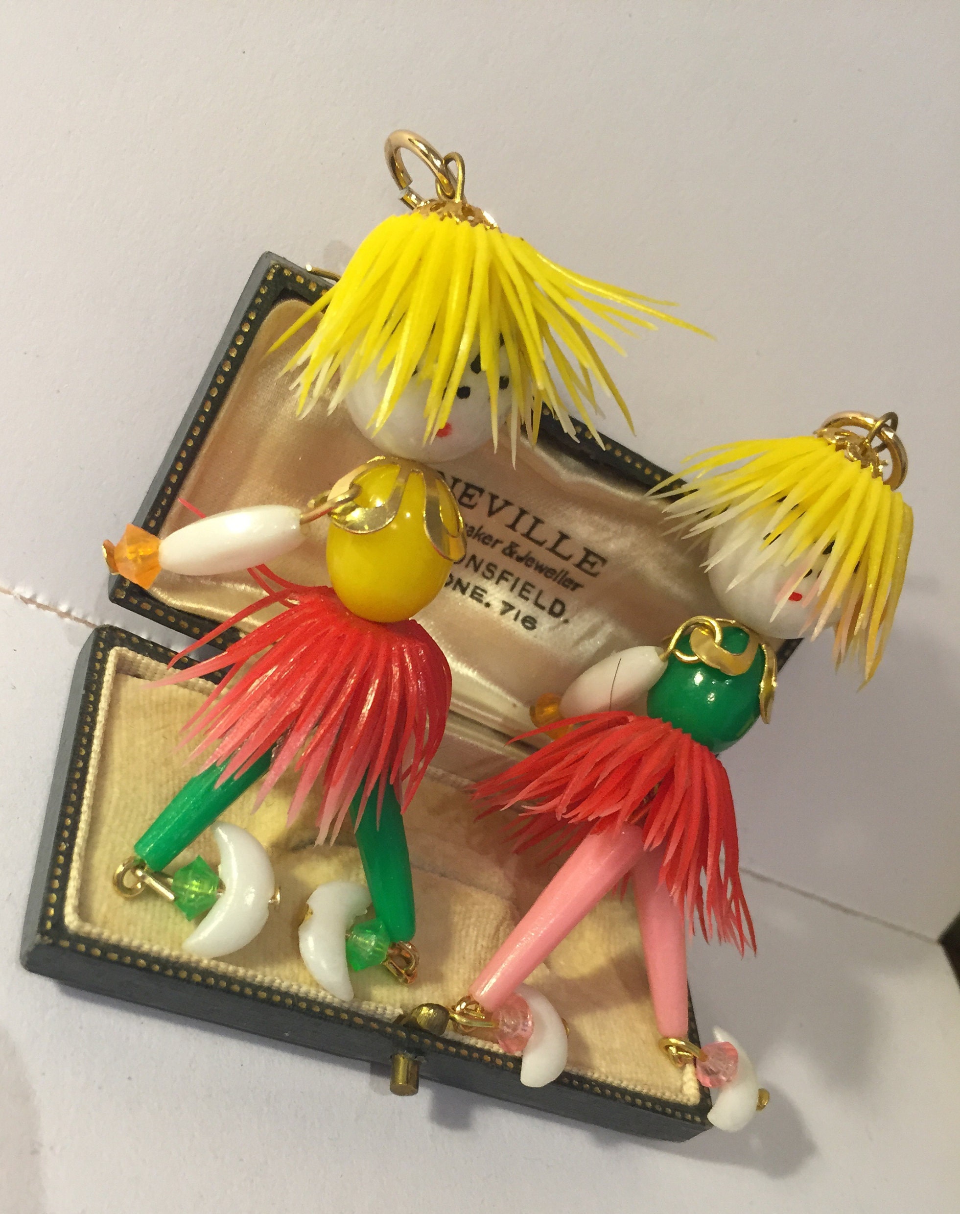 RESERVED Vintage Doll Earrings, Doll Earrings, Gold doll Earrings, Doll