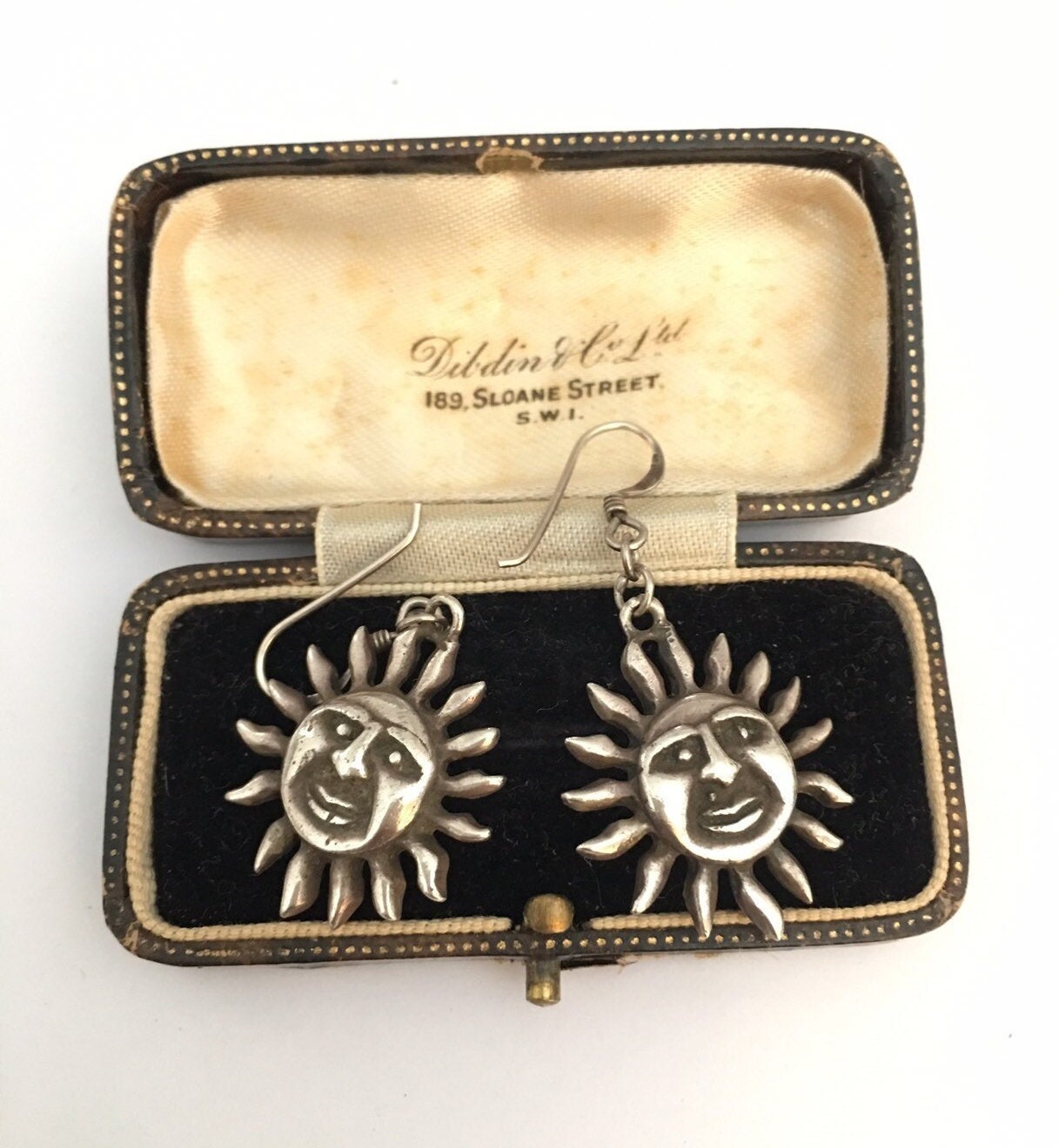 Vintage Sun Earrings, Silver Sun Earrings, Sun Jewellery, Sterling