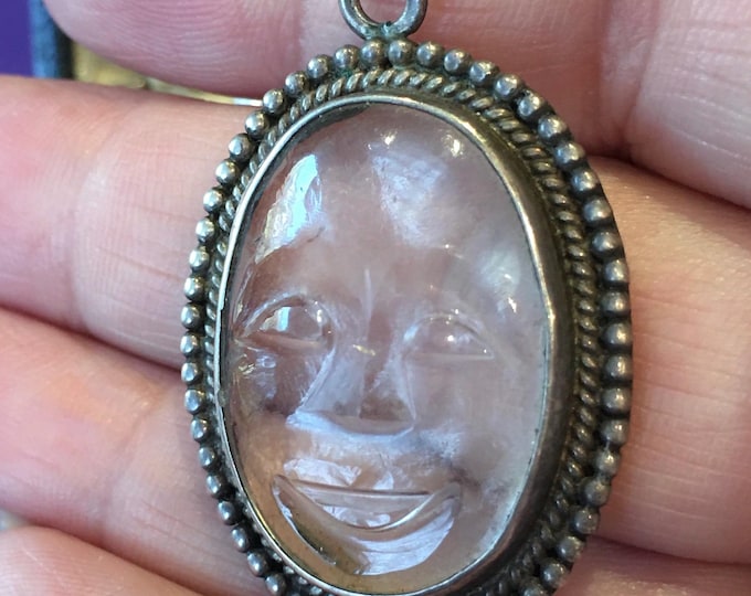 Vintage Man in the Moon Pendant necklace,  Man in the Moon Jewellery