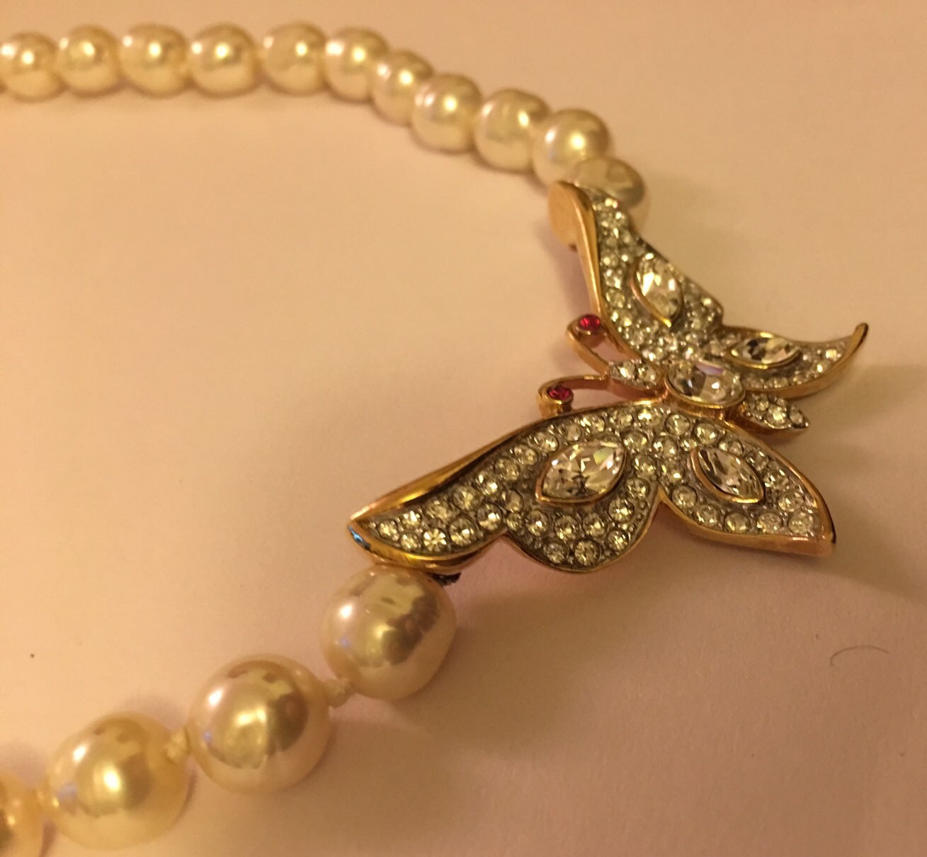 Vintage Butterfly Necklace, Attwood and Sawyer butterfly jewellery