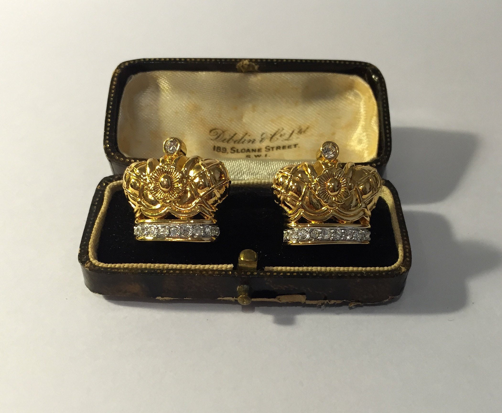 Crown Earrings, Crown design earring, Gold Earrings, Vintage Crown