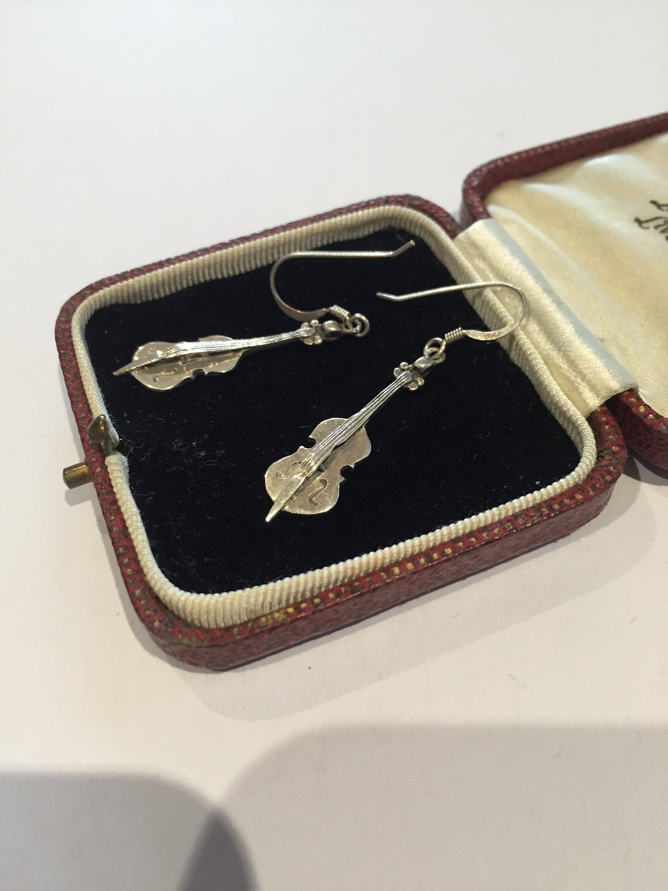 Vintage Violin Earrings, Violin Jewellery, Violin Design, Musical