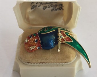 Ancienne broche en argent représentant un perroquet - Oiseau (5959) - France