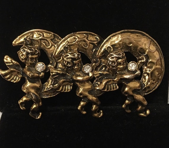 Vintage Cupid Brooch, Angel brooch, Vintage Angel