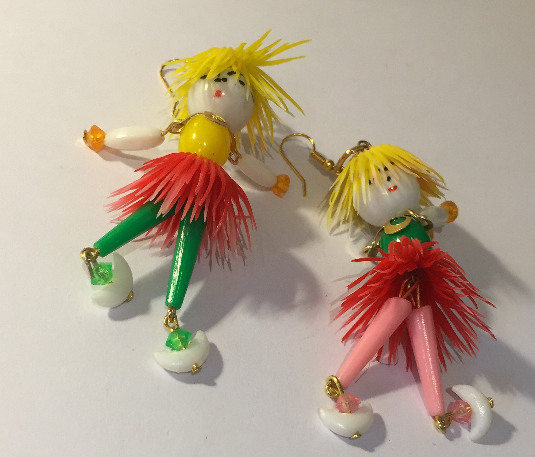 RESERVED Vintage Doll Earrings, Doll Earrings, Gold doll Earrings, Doll