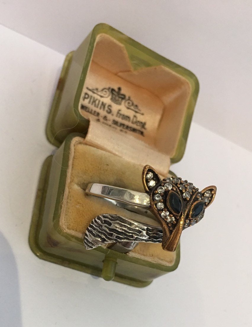 Vintage Fox Ring, Vintage Silver Fox ring, Fox Ring, Fox Jewellery