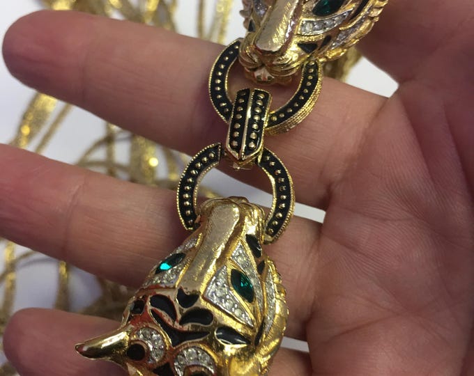 A stunning vintage tiger necklace made by the most famous designer D'Orlan.