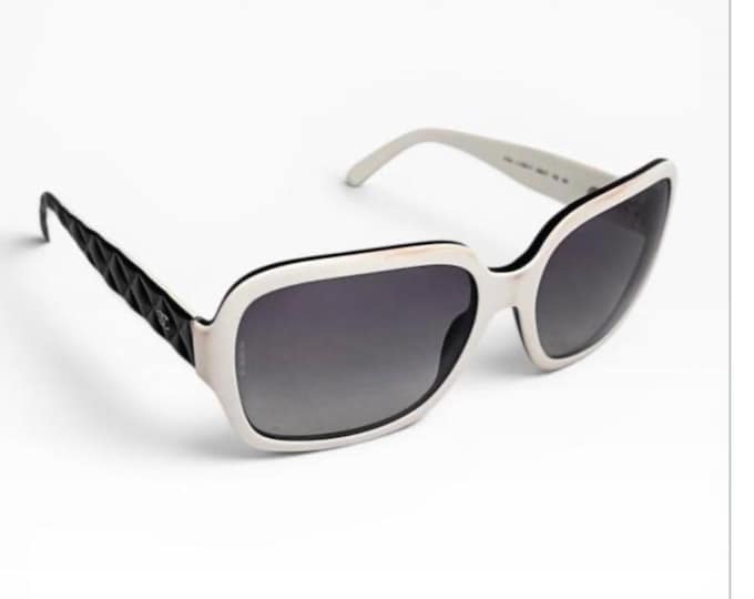 Vintage Chanel Quilted Acetate Designer Sunglasses