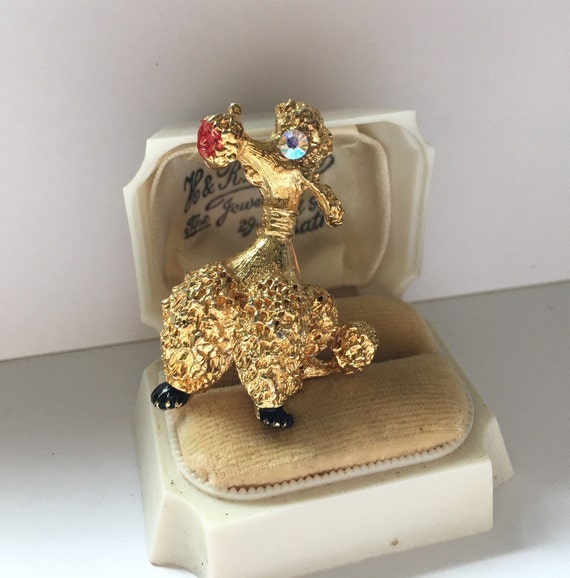 Vintage Poodle Brooch, Poodle Brooch, Poodle Pin,