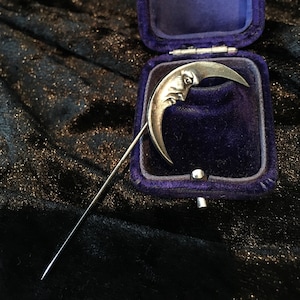 Vintage Moon Stick Pin, Vintage Stick Pin, Moon Jewellery, Astrological Jewellery, rare collector's piece
