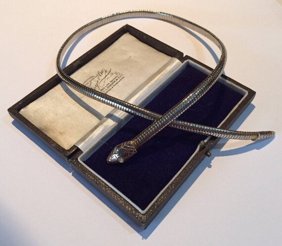 Vintage Snake Necklace, Vintage Gold Snake Necklac