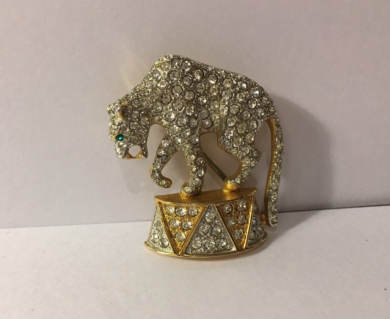 Panther Brooch, Vintage Panther Brooch, Silver Panther pin, Panther