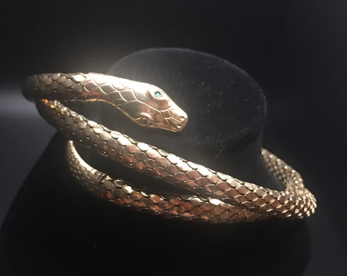 Vintage Snake Necklace, 1950's Rolled Gold Snake Necklace, Snake Necklace, Snake Choker, Snake Jewellery, exquisite very rare design