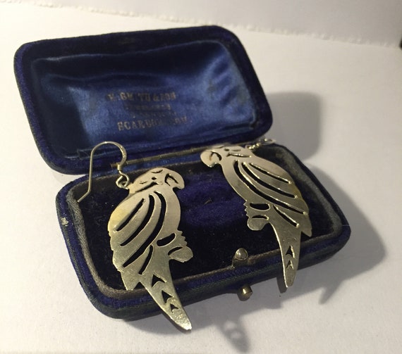 Parrot Earrings, Vintage Parrot Earrings, Parrot J