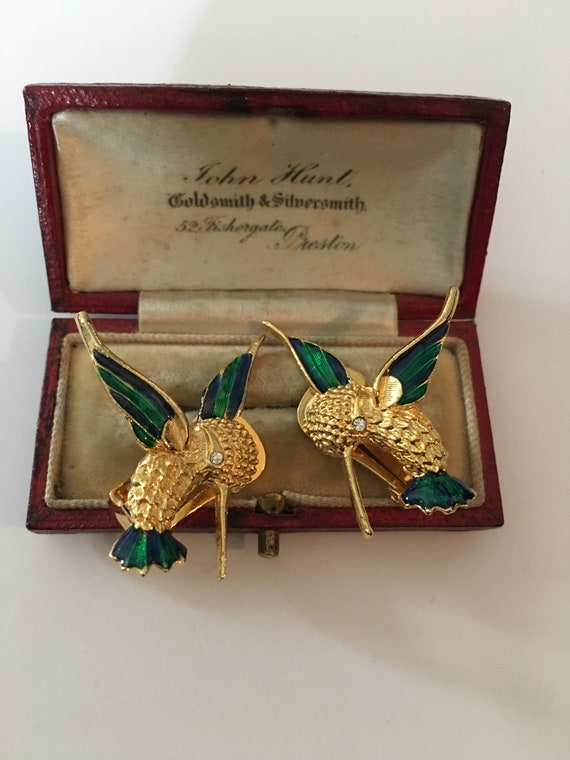 Vintage Bird Earrings, Humming Bird Earrings, Bird