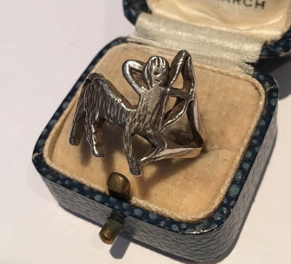 Vintage Sagittarius Ring, Sagittarius Ring, Sagitt