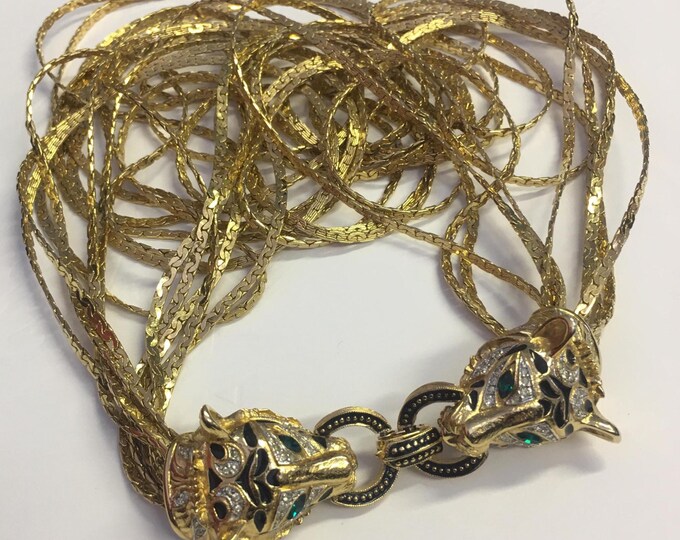A stunning vintage tiger necklace made by the most famous designer D'Orlan.