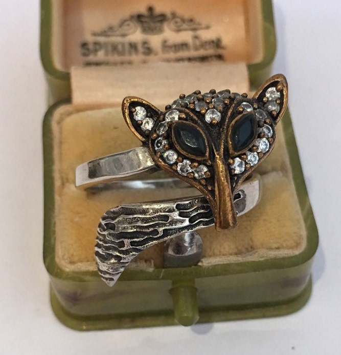 Vintage Fox Ring, Vintage Silver Fox ring, Fox Ring, Fox Jewellery