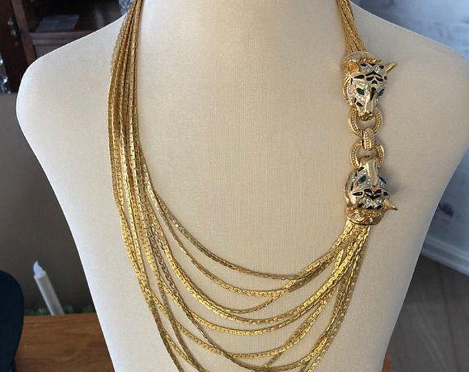 A stunning vintage tiger necklace made by the most famous designer D'Orlan.